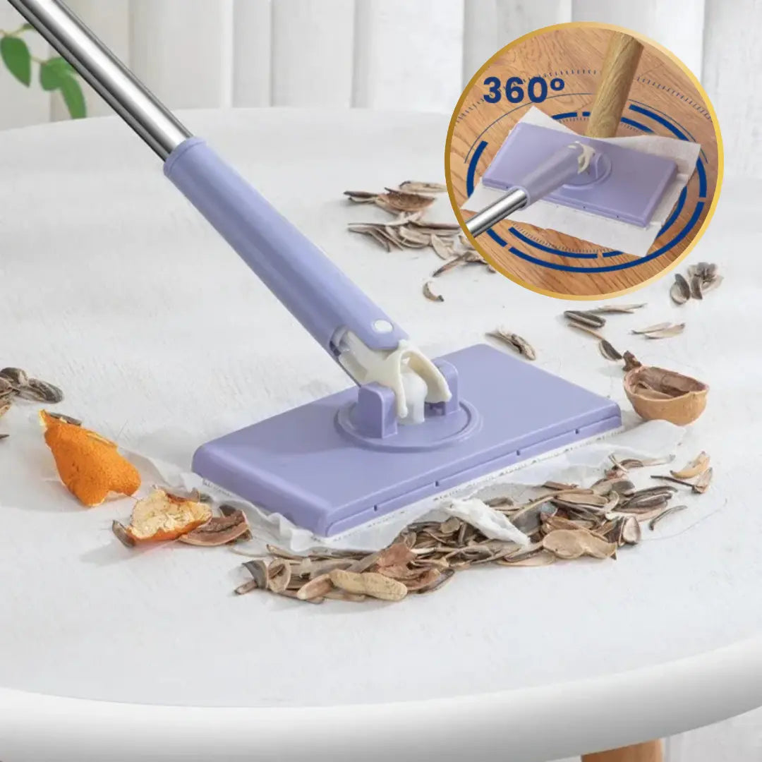 Balai Essuie-Sol Compact Avec Tête Rotative 360° Pour Nettoyage Hygiénique Et Quotidien Mop Electro Paris