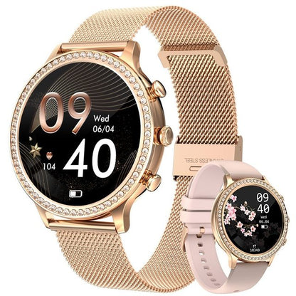 Montre Connectée Intelligente Avec Suivi De Santé Et Appels Bluetooth Cyber Monday Offer Smartwatch Classic Electro Paris Diamond – Or rose