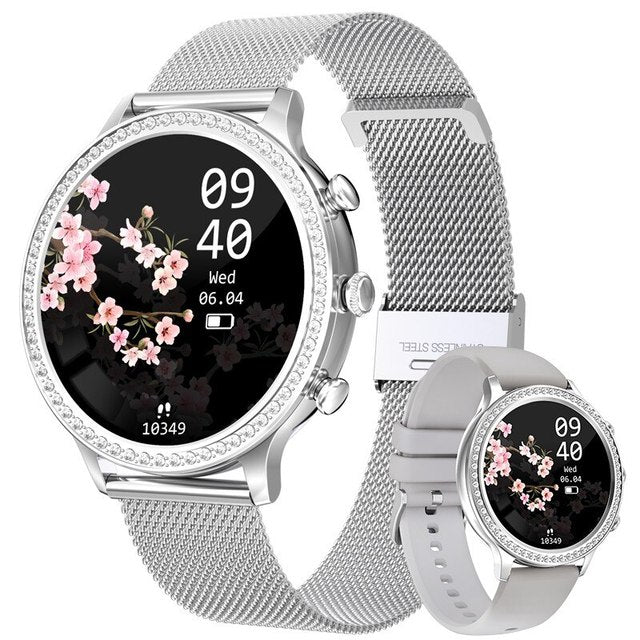 Montre Connectée Intelligente Avec Suivi De Santé Et Appels Bluetooth Cyber Monday Offer Smartwatch Classic Electro Paris Diamond – Argent