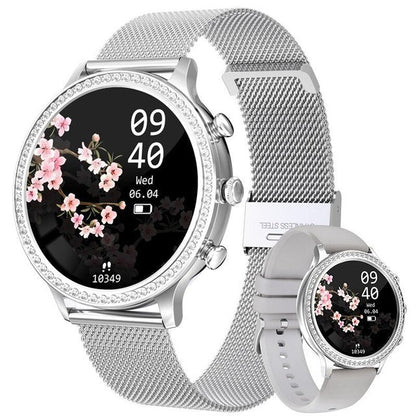 Montre Connectée Intelligente Avec Suivi De Santé Et Appels Bluetooth Cyber Monday Offer Smartwatch Classic Electro Paris Diamond – Argent