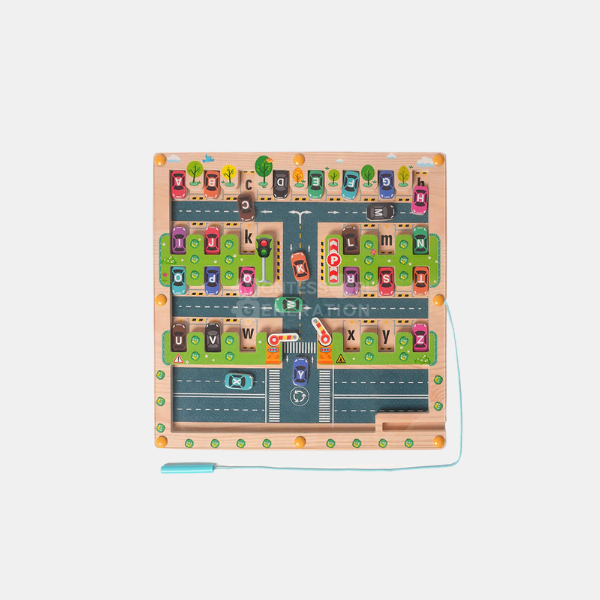 Labyrinthe Alphabétique Magnétique pour Tout-Petits – Puzzle en Bois de Correspondance des Lettres Jouets éducatifs Electro Paris