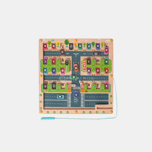 Labyrinthe Alphabétique Magnétique pour Tout-Petits – Puzzle en Bois de Correspondance des Lettres Jouets éducatifs Electro Paris