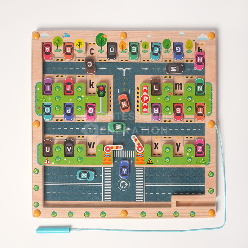 Labyrinthe Alphabétique Magnétique pour Tout-Petits – Puzzle en Bois de Correspondance des Lettres Jouets éducatifs Electro Paris Default