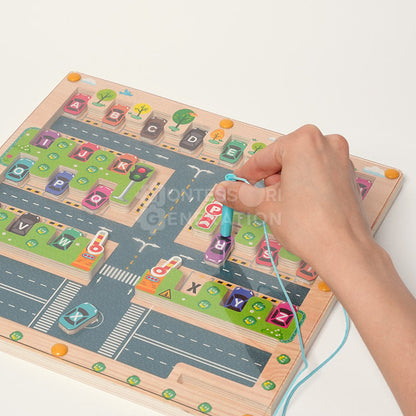 Labyrinthe Alphabétique Magnétique pour Tout-Petits – Puzzle en Bois de Correspondance des Lettres Jouets éducatifs Electro Paris