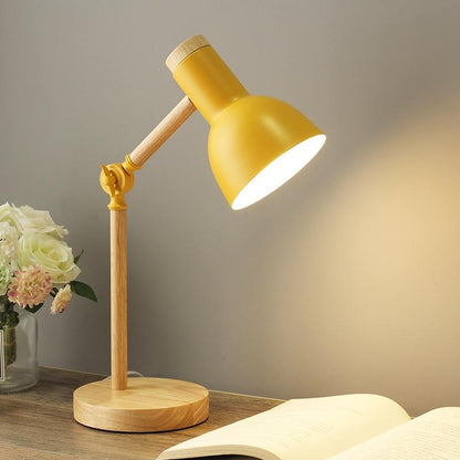 Lampe de Bureau Moderne en Bois avec Abat-jour en Métal Réglable pour Maison Bureau Éclairage Electro Paris