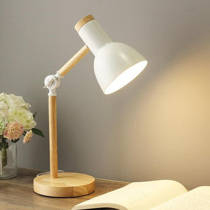 Lampe de Bureau Moderne en Bois avec Abat-jour en Métal Réglable pour Maison Bureau Éclairage Electro Paris