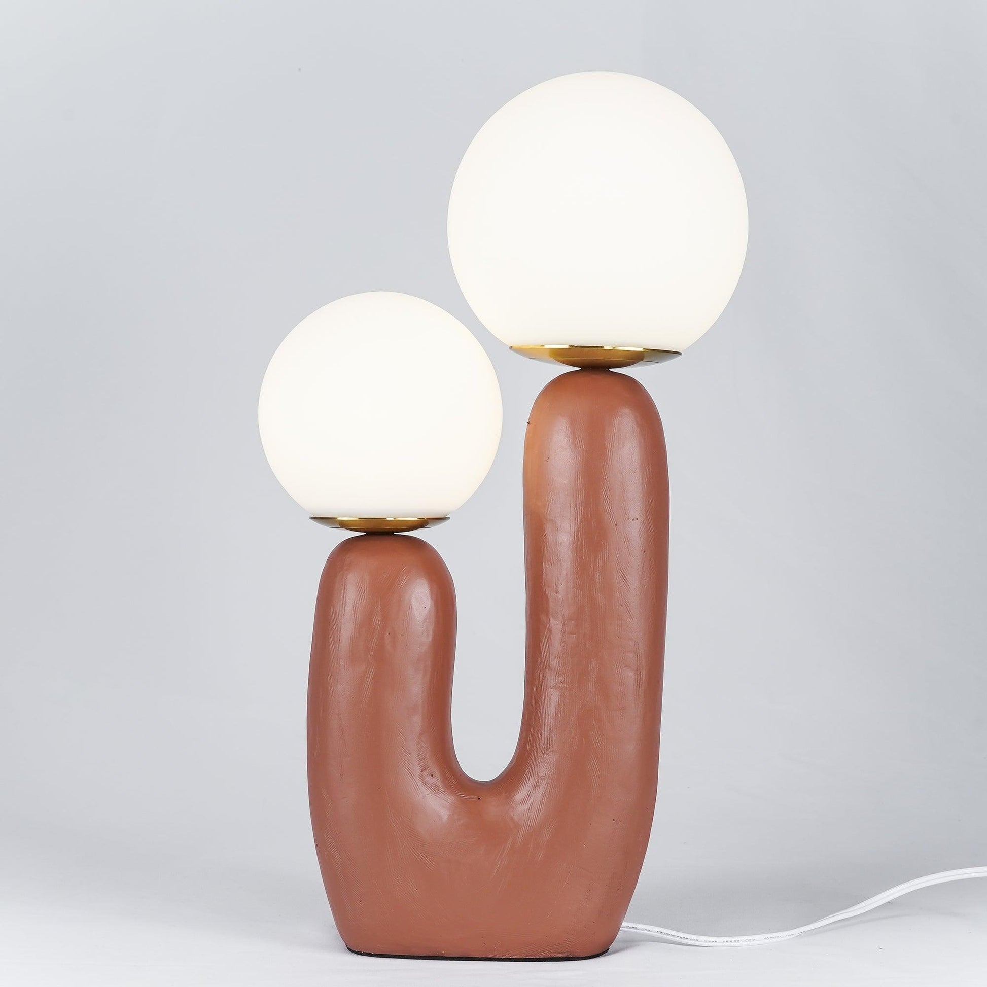 Lampe de Table Sculpturale Oo pour un Éclairage Texturé et Naturel Éclairage Electro Paris Terre cuite Original Dia 26cm x H 42cm