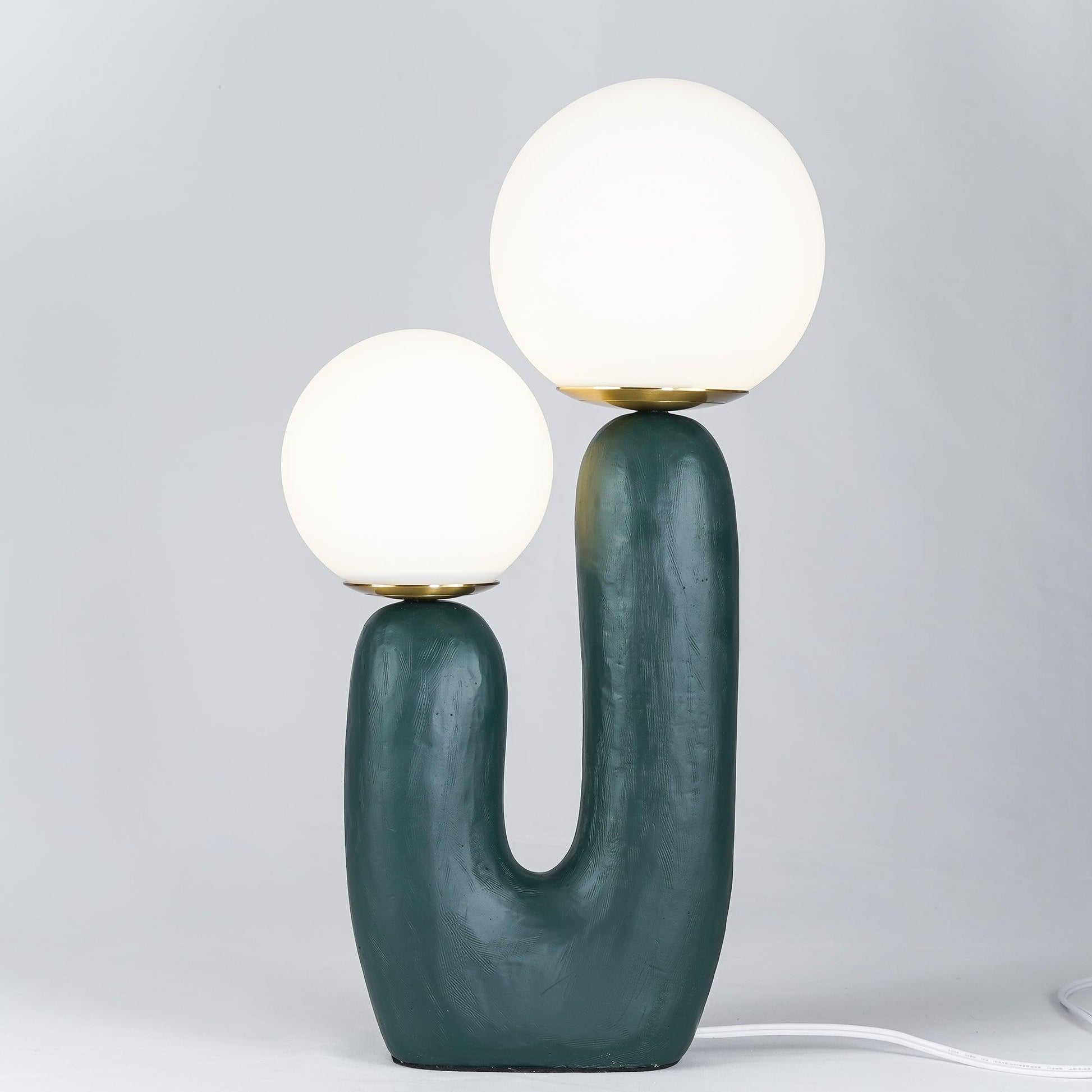 Lampe de Table Sculpturale Oo pour un Éclairage Texturé et Naturel Éclairage Electro Paris Vert Original Dia 26cm x H 42cm
