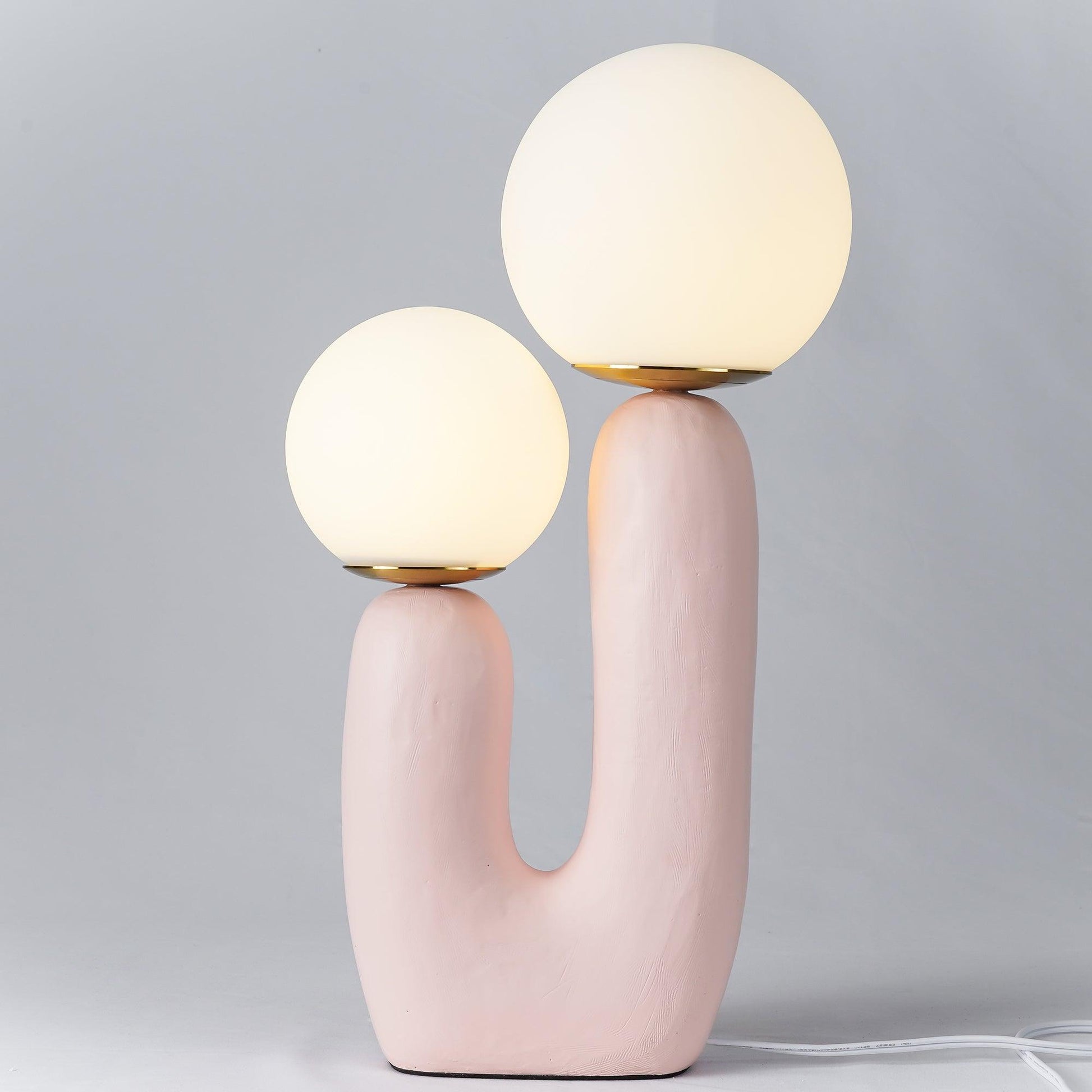 Lampe de Table Sculpturale Oo pour un Éclairage Texturé et Naturel Éclairage Electro Paris Rose Original Dia 26cm x H 42cm