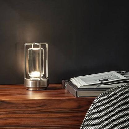 Lampe de Table Sans Fil Étanche en Cristal avec Variateur Tactile pour Éclairage Intérieur Extérieur Éclairage Electro Paris