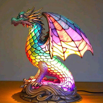 Lampe en Verre Coloré avec Motifs d’Animaux pour une Ambiance Artistique Table Lamp Electro Paris DRAGON 15CM