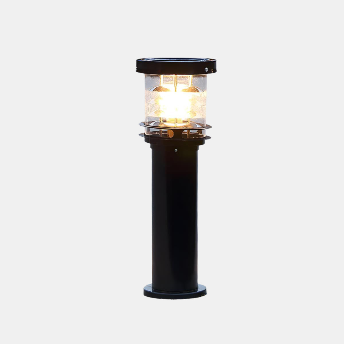Lampe d'extérieur LED cylindrique étanche pour jardin et terrasse Lampadaires Electro Paris Noir Solaire 20 cm L x 30 cm H