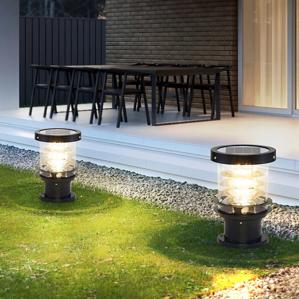 Lampe d'extérieur LED cylindrique étanche pour jardin et terrasse Lampadaires Electro Paris