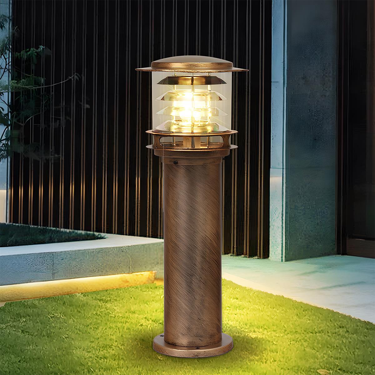 Lampe d'extérieur LED cylindrique étanche pour jardin et terrasse Lampadaires Electro Paris Bronze Câblé 23 cm L x 60 cm H