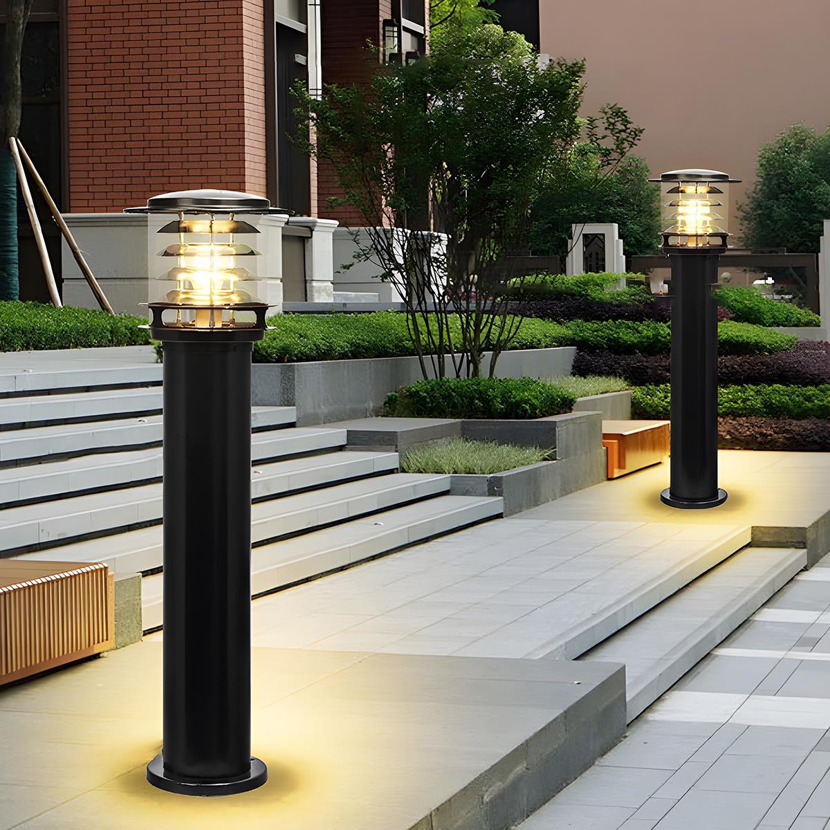 Lampe d'extérieur LED cylindrique étanche pour jardin et terrasse Lampadaires Electro Paris