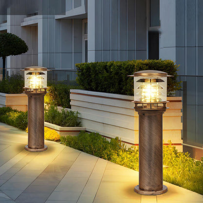 Lampe d'extérieur LED cylindrique étanche pour jardin et terrasse Lampadaires Electro Paris Bronze Câblé 23 cm L x 80 cm H