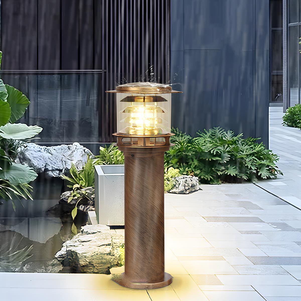 Lampe d'extérieur LED cylindrique étanche pour jardin et terrasse Lampadaires Electro Paris