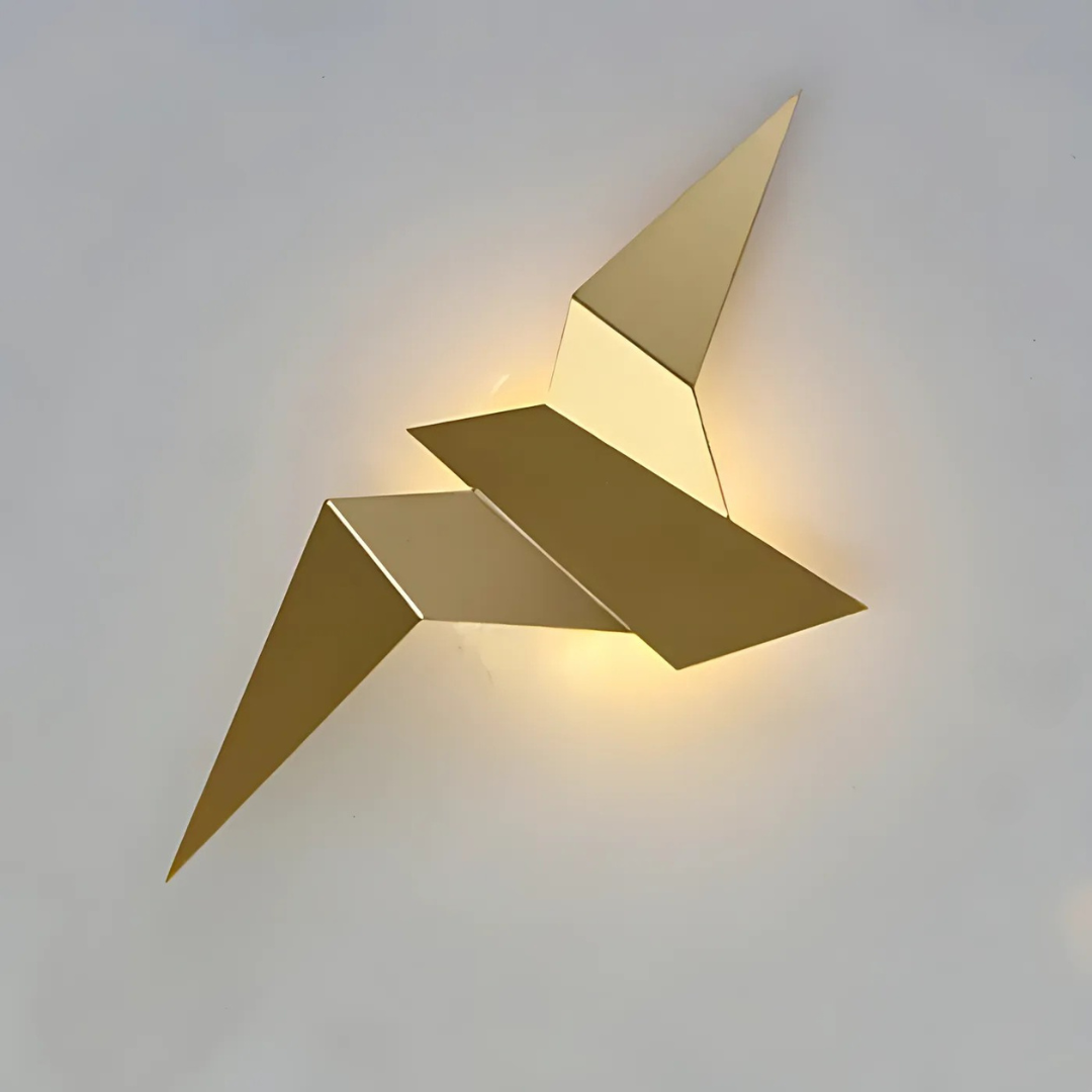 Applique Murale Origami Moderne – Luminaire LED en Forme d'Oiseau pour Couloir et Chambre Éclairage Electro Paris Or
