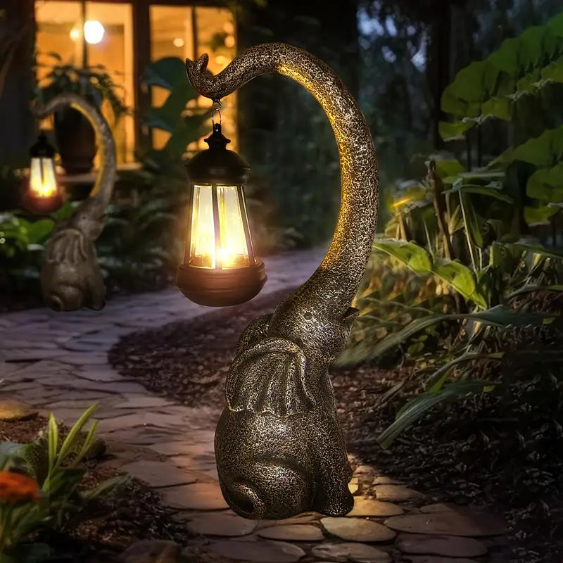 Lampe Solaire Éléphant en Résine pour un Décor de Jardin Fantaisiste Éclairage extérieur Electro Paris