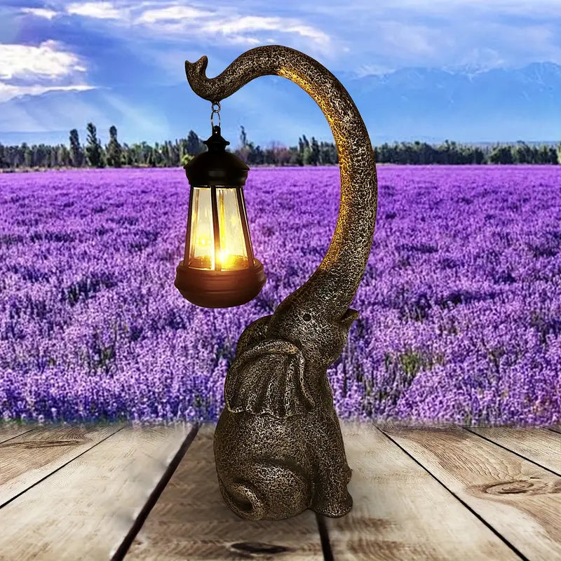 Lampe Solaire Éléphant en Résine pour un Décor de Jardin Fantaisiste Éclairage extérieur Electro Paris