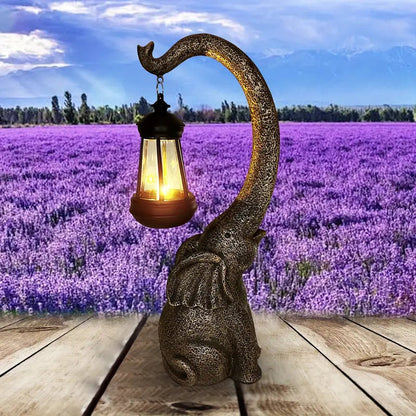 Lampe Solaire Éléphant en Résine pour un Décor de Jardin Fantaisiste Éclairage extérieur Electro Paris