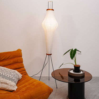 Lampe Sur Pied Minimaliste avec Abat-jour en Papier Fait Main Floor Lamps Electro Paris