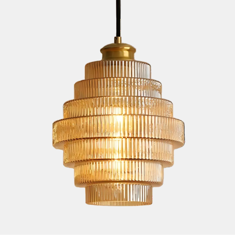 Suspension Vintage Élégante en Verre avec Finition Laiton Lampe suspendue Electro Paris 1 Lampe