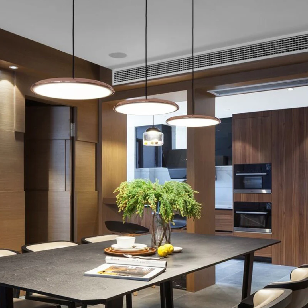 Suspension Scandinave avec Abat-jour Wabi-Sabi – Lampe Polymère Faite Main pour Salle à Manger Éclairage Electro Paris