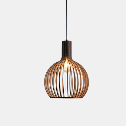 Lampe Suspendue en Bambou Naturel Ceiling Lamp Electro Paris Couleur bois à l'extérieur - noir à l'intérieur 35cm