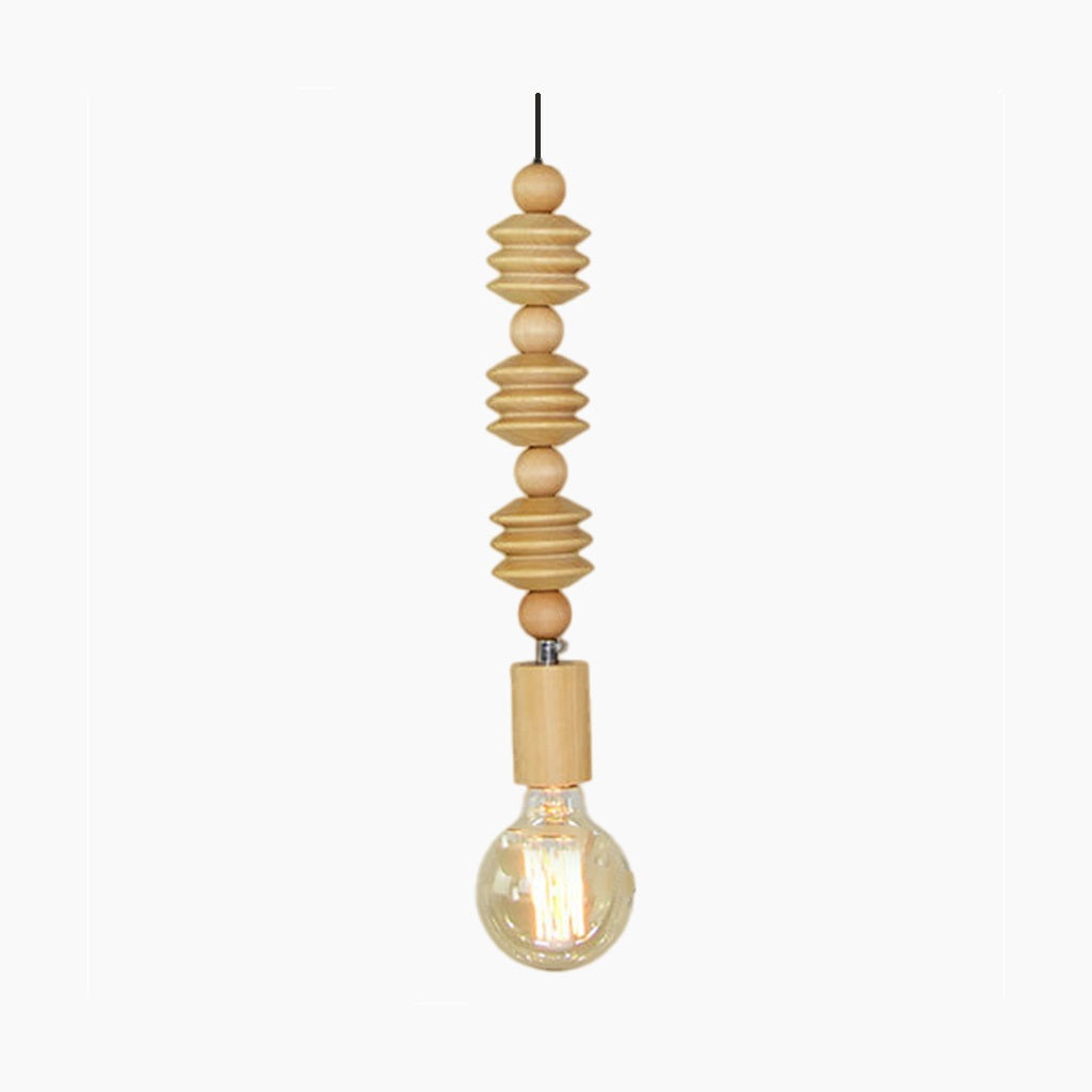 Plafonnier LED – Lampe Suspendue En Bois Avec Perles Pour Salle À Manger Luminaires suspendus Electro Paris
