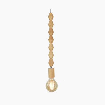 Plafonnier LED – Lampe Suspendue En Bois Avec Perles Pour Salle À Manger Luminaires suspendus Electro Paris Couleur du bois W4cm*H43cm