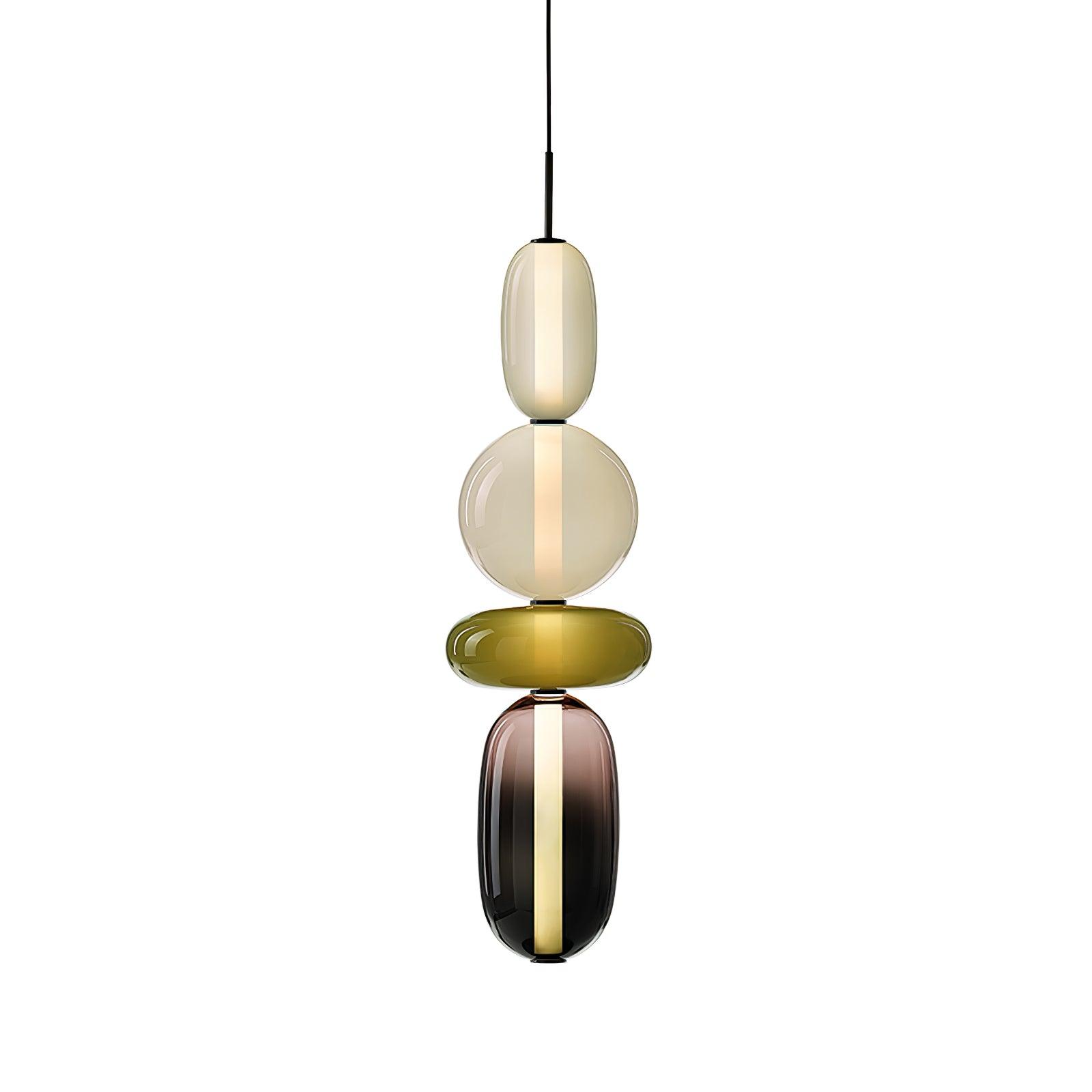Plafonnier Lampe Suspendue en Verre Coloré – Éclairage Moderne pour Salon et Salle à Manger, 30 cm Éclairage Electro Paris Modèle H Vert ∅ 7.1″ x H 29.9″ / Dia 18cm x H 76cm Lumière chaude