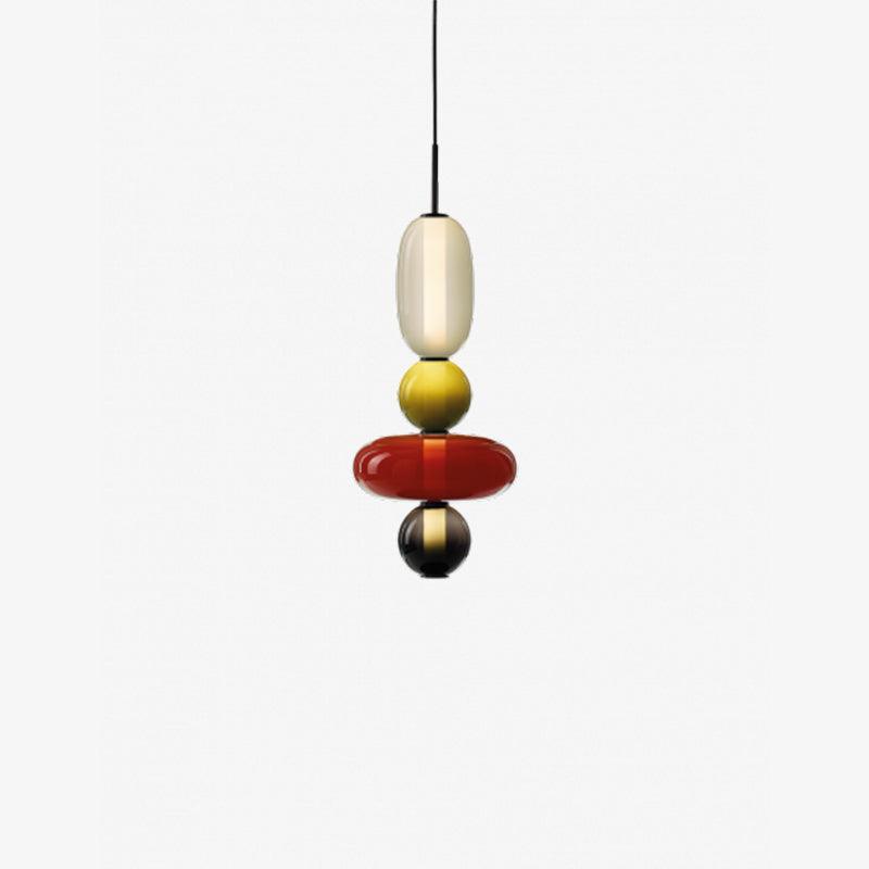 Plafonnier Lampe Suspendue en Verre Coloré – Éclairage Moderne pour Salon et Salle à Manger, 30 cm Éclairage Electro Paris Modèle E ∅ 7.1″ x H 22″ / Dia 18cm x H 56cm Lumière chaude