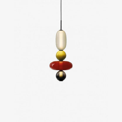 Plafonnier Lampe Suspendue en Verre Coloré – Éclairage Moderne pour Salon et Salle à Manger, 30 cm Éclairage Electro Paris Modèle E ∅ 7.1″ x H 22″ / Dia 18cm x H 56cm Lumière chaude