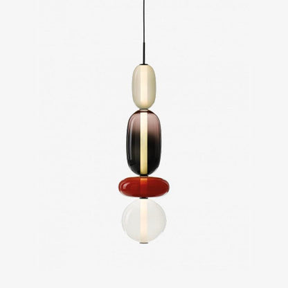 Plafonnier Lampe Suspendue en Verre Coloré – Éclairage Moderne pour Salon et Salle à Manger, 30 cm Éclairage Electro Paris Modèle G Rouge ∅ 7.1″ x H 29.9″ / Dia 18cm x H 76cm Lumière chaude
