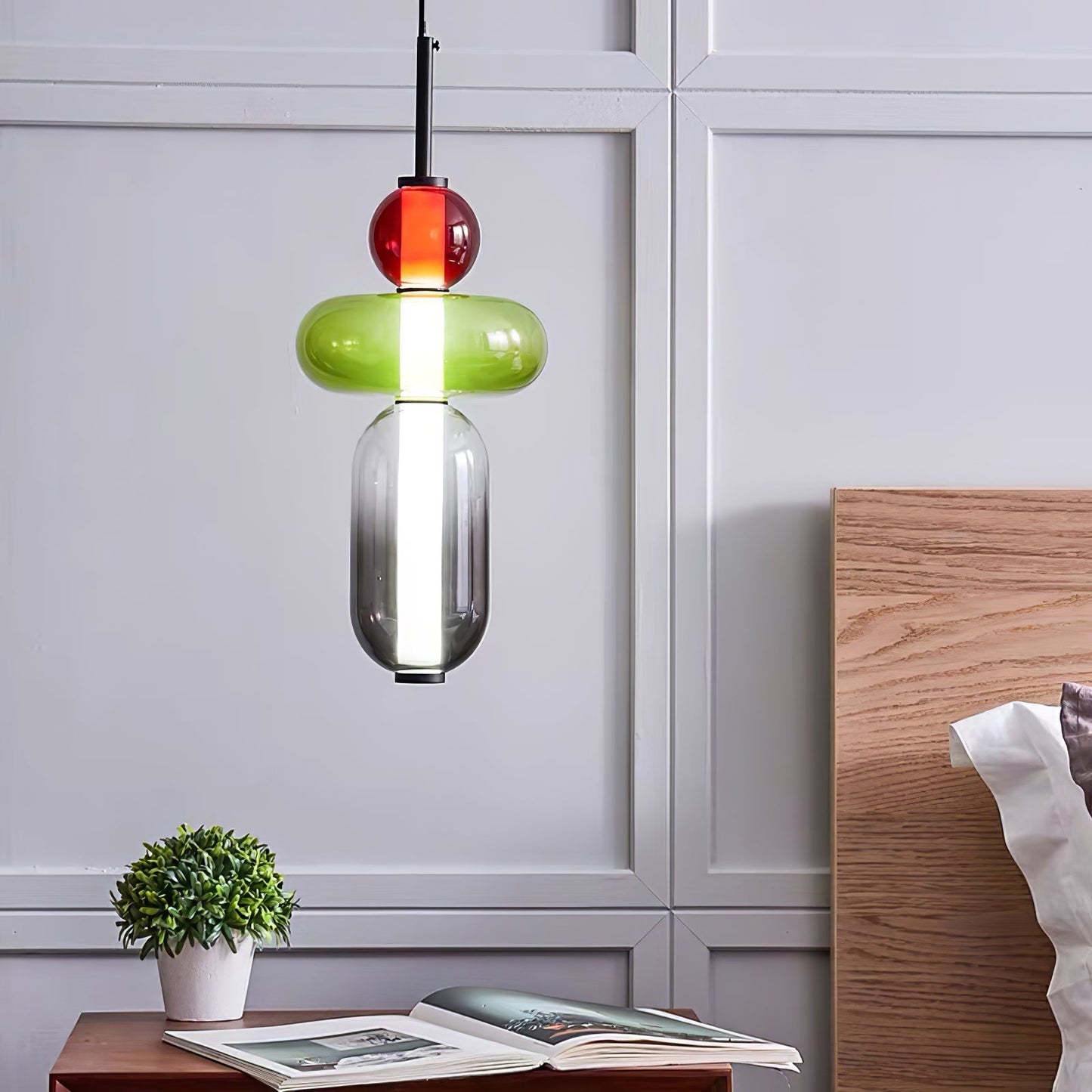 Plafonnier Lampe Suspendue en Verre Coloré – Éclairage Moderne pour Salon et Salle à Manger, 30 cm Éclairage Electro Paris