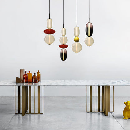 Plafonnier Lampe Suspendue en Verre Coloré – Éclairage Moderne pour Salon et Salle à Manger, 30 cm Éclairage Electro Paris