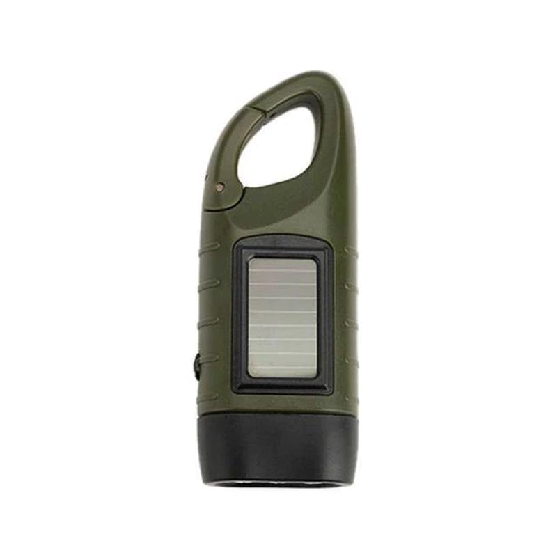 Lampe de Poche d'Urgence Solaire à Manivelle Étanche pour Camping Survie Lampes de poche Electro Paris Vert militaire