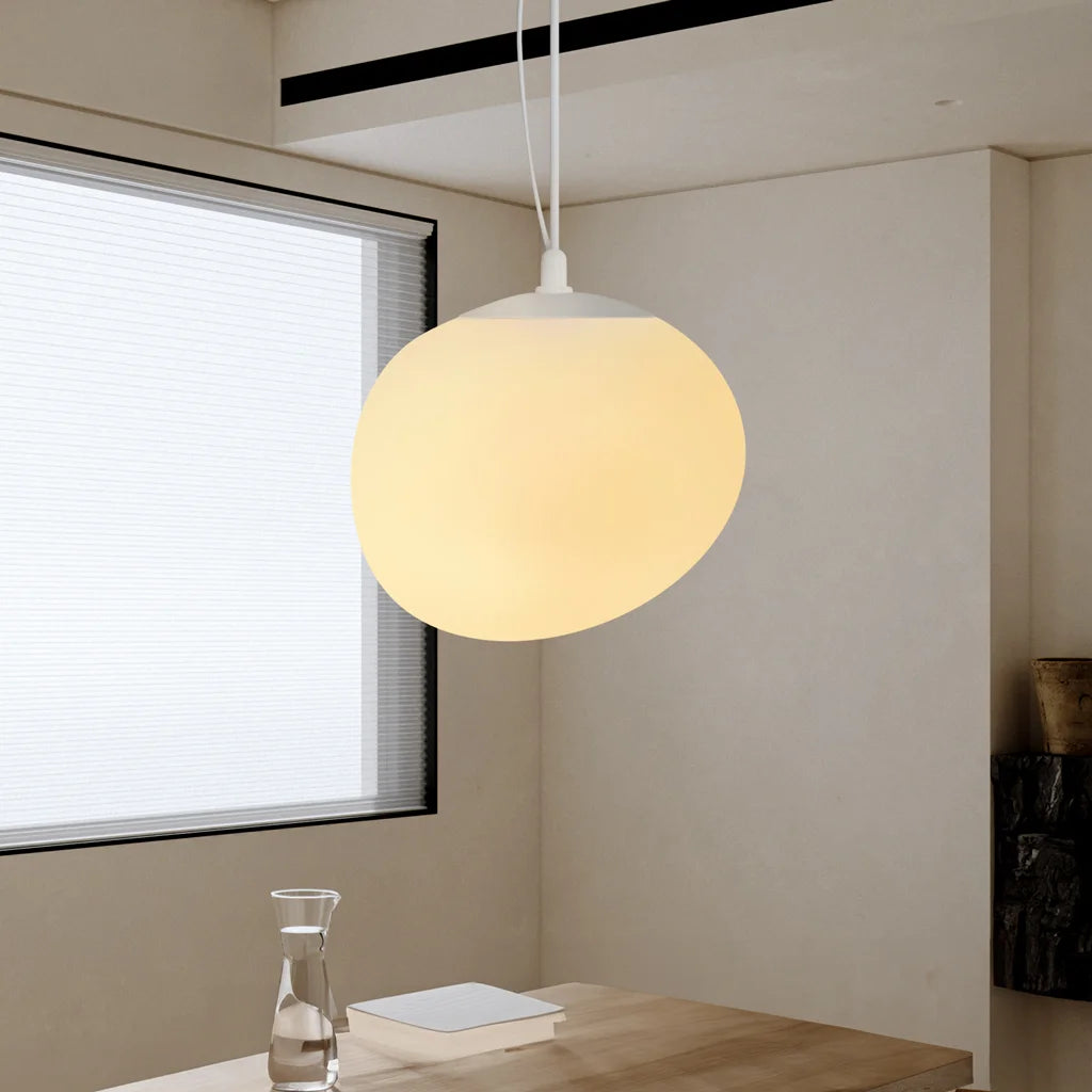 Lampe à Suspension Blanche Moderne Boden Pebble – Éclairage Élégant et Ambiance Apaisante Éclairage Electro Paris Très grand : Dia 47 cm x H 40 cm