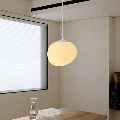 Lampe à Suspension Blanche Moderne Boden Pebble – Éclairage Élégant et Ambiance Apaisante Éclairage Electro Paris Moyen : Dia 23 cm x H 16 cm