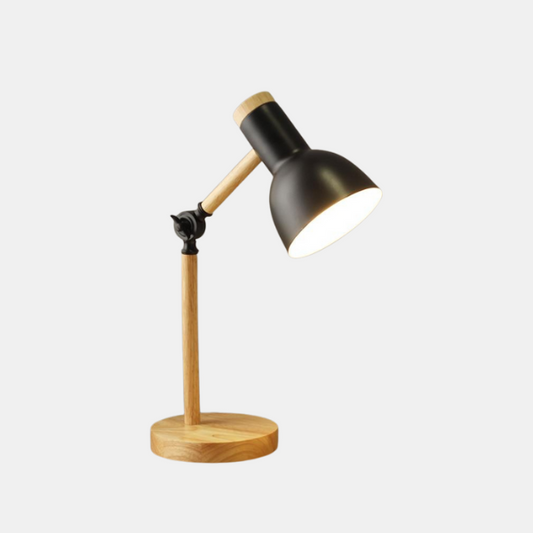 Lampe de Bureau Moderne en Bois avec Abat-jour en Métal Réglable pour Maison Bureau Éclairage Electro Paris