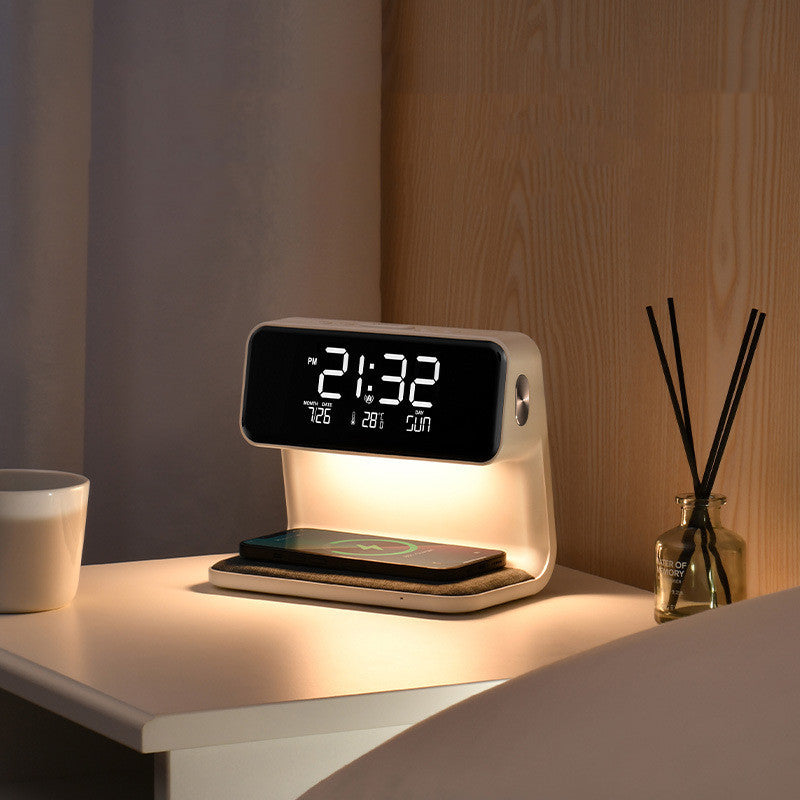 Lampe de Chevet Design LED avec Chargeur Sans Fil – Écran LCD Réveil Éclairage Electro Paris
