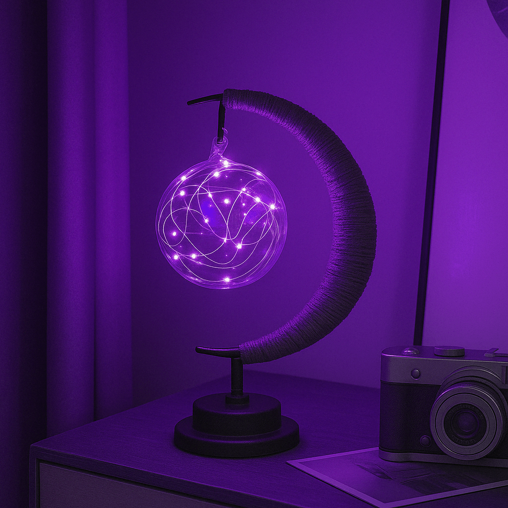 Lampe de Chevet Originale LED en Forme de Lune – Ambiance Douce pour Chambre Lampes Electro Paris Violet Sphere