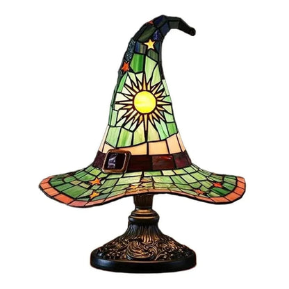 Lampe de Sorcière en Vitrail – Veilleuse Enfant pour Décoration Halloween Lampes de table Electro Paris Hauteur D 18cm
