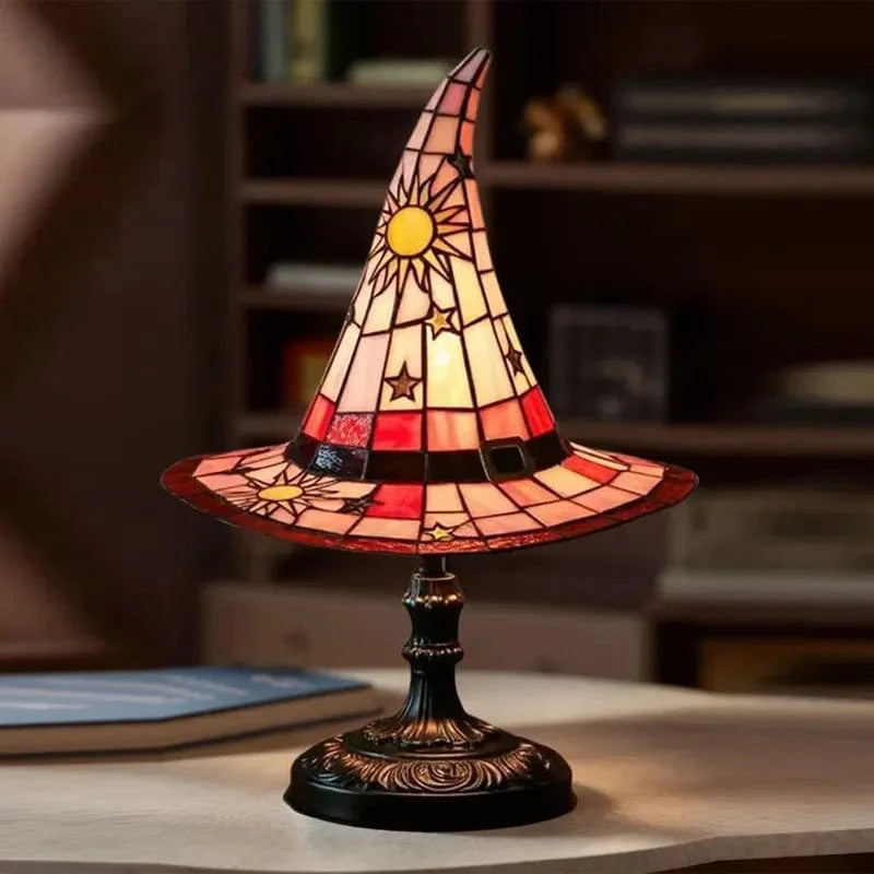 Lampe de Sorcière en Vitrail – Veilleuse Enfant pour Décoration Halloween Lampes de table Electro Paris
