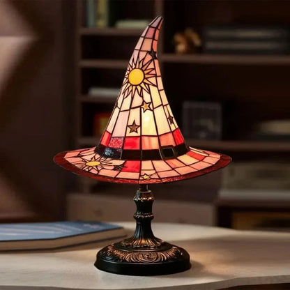 Lampe de Sorcière en Vitrail – Veilleuse Enfant pour Décoration Halloween Lampes de table Electro Paris