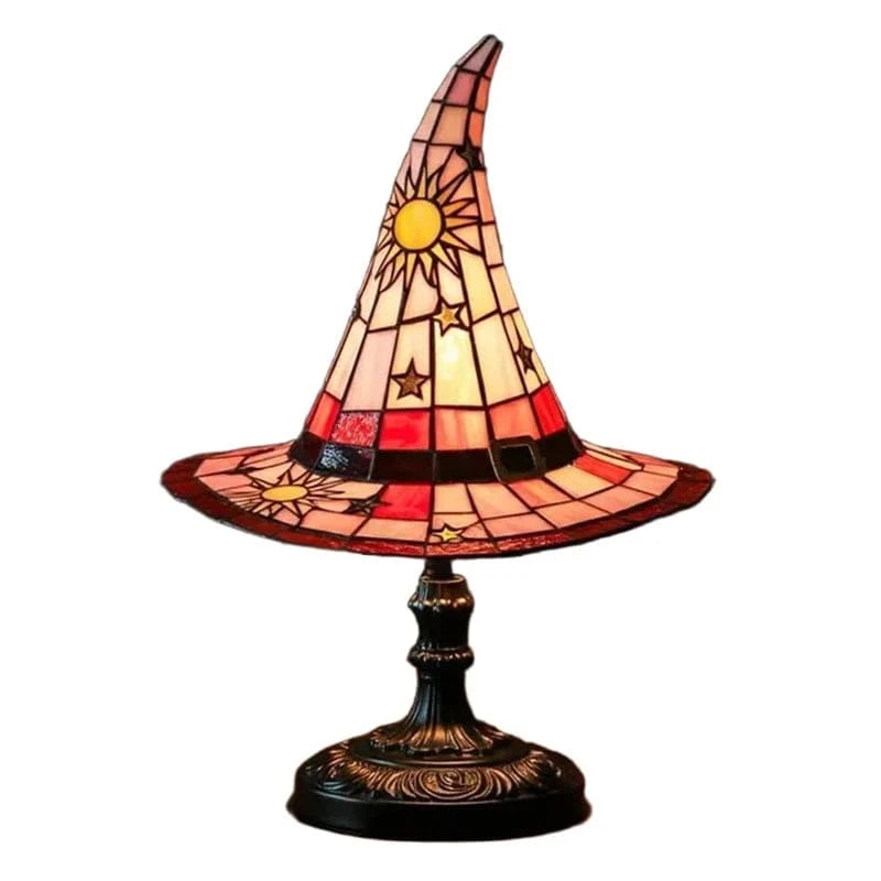 Lampe de Sorcière en Vitrail – Veilleuse Enfant pour Décoration Halloween Lampes de table Electro Paris Hauteur B 18cm