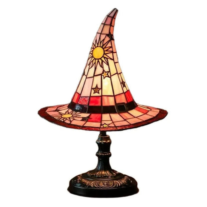 Lampe de Sorcière en Vitrail – Veilleuse Enfant pour Décoration Halloween Lampes de table Electro Paris Hauteur B 18cm