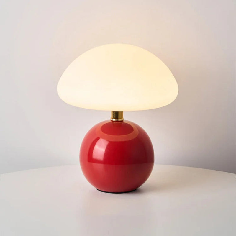 Lampe de Table Champignon Crème à Lumière d’Ambiance Douce Table Lamp Electro Paris Rouge