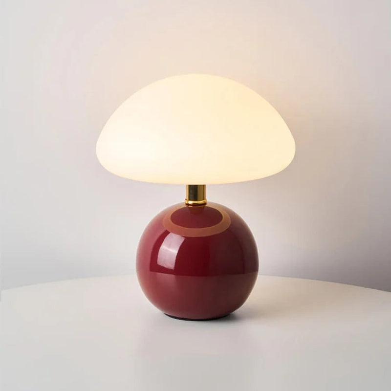 Lampe de Table Champignon Crème à Lumière d’Ambiance Douce Table Lamp Electro Paris Rouge Vin